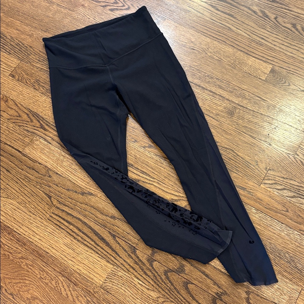 Athleta Velvet Rose 7/8  Black Active Leggings, s,